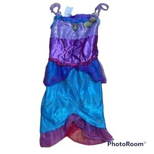 Disney Ariel Little Mermaid Dress Sz 4-6X Costume Kids Play Dress Up Blue Pink